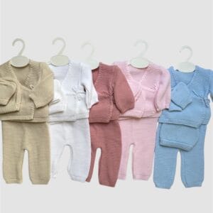 ensemble naissance en maille – 3 pièces